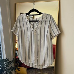 Storee Lace-up Blouse